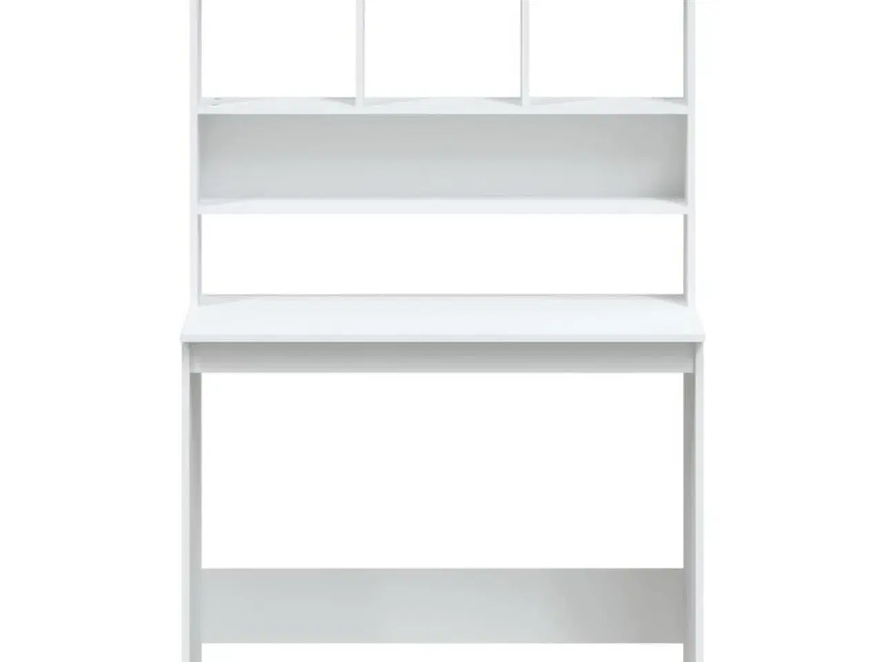 Billede 5 - Skrivebord m. hylder 102x45x148 cm konstrueret træ hvid