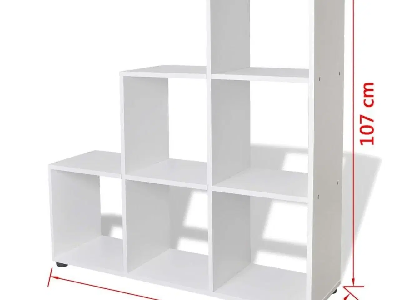 Billede 7 - Trappeformet bogreol/displayhylde 107 cm hvid