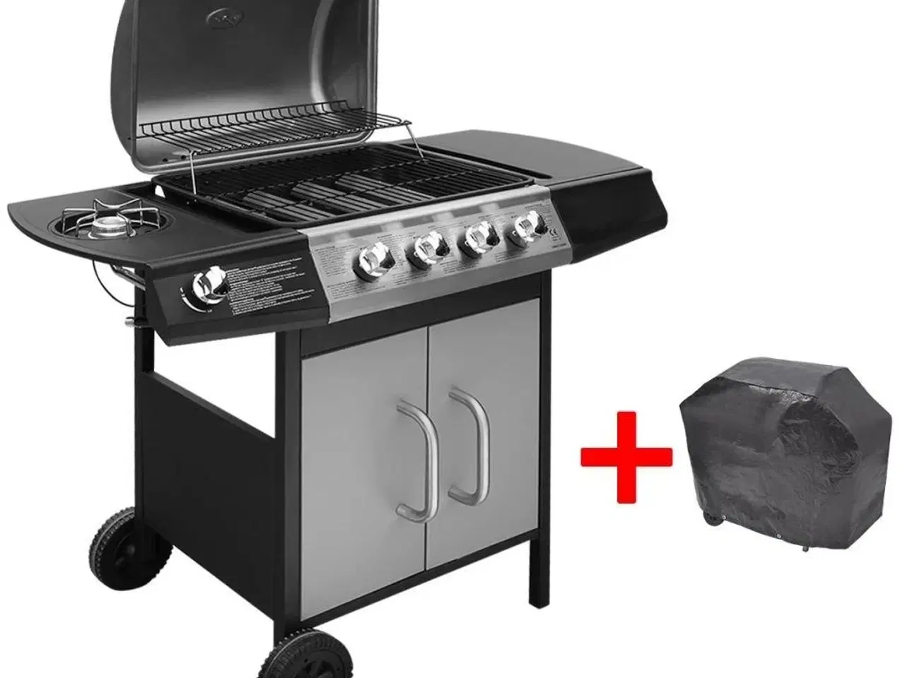 Billede 1 - Gasgrill 4+1 kogezoner sort og sølvfarvet