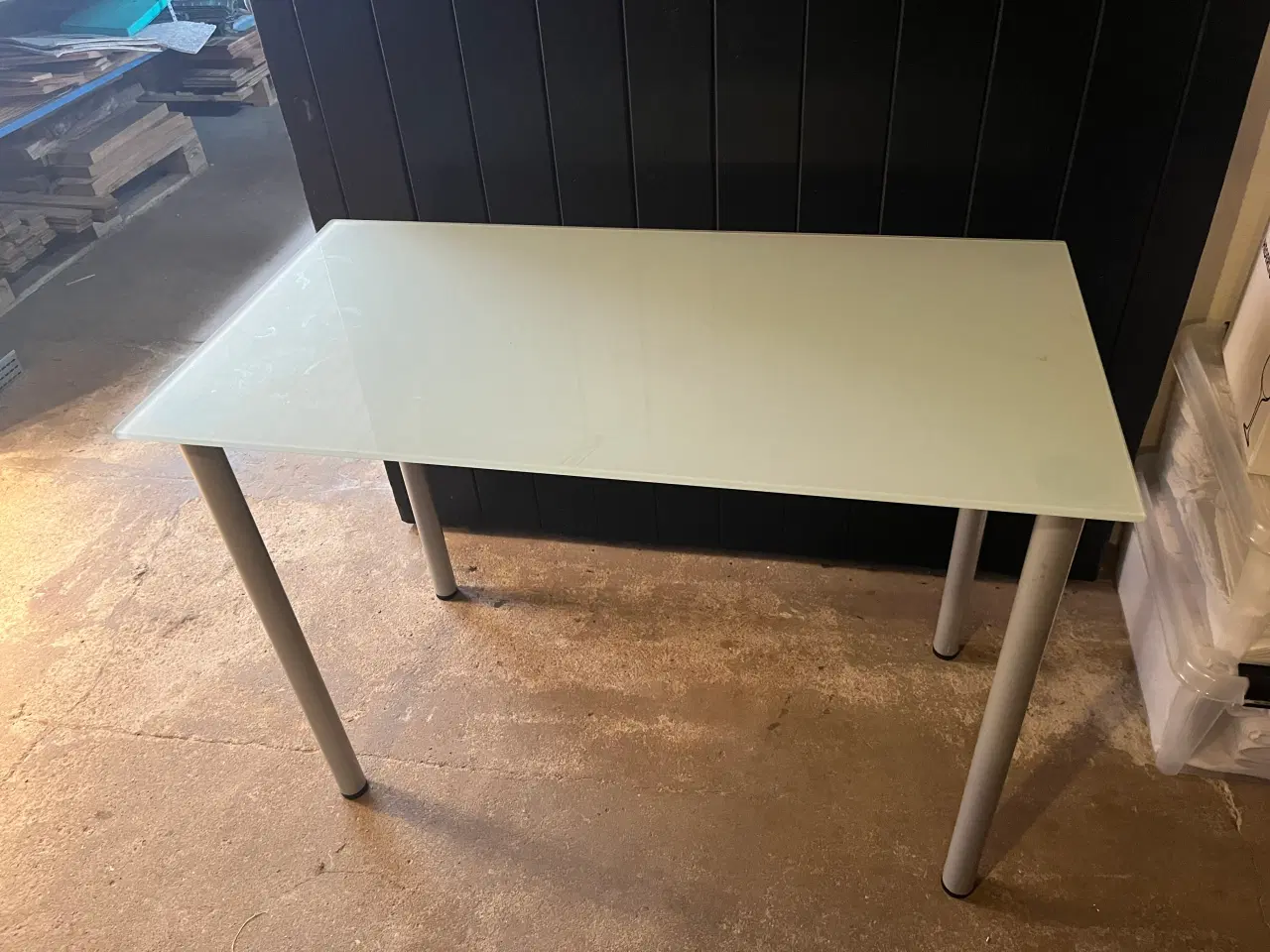 Billede 2 - Skrivebord med børstet glasplade 