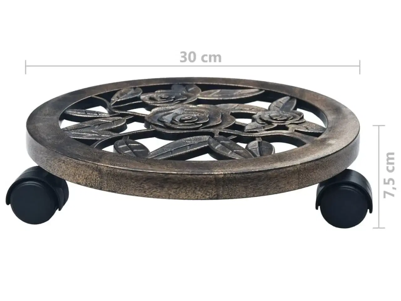 Billede 5 - Plantevogne 6 stk. 30 cm plastik bronzefarvet