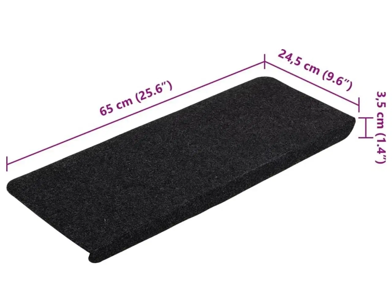 Billede 8 - Selvklæbende trappemåtter 15 stk. 65x24,5x3,5 cm sort