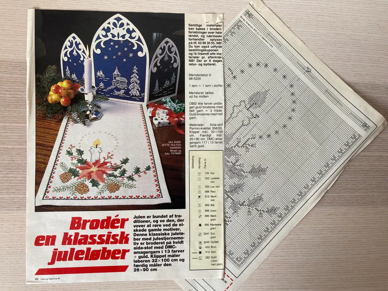 Billede 1 - Broderimønster: Juleløber med dekoration 