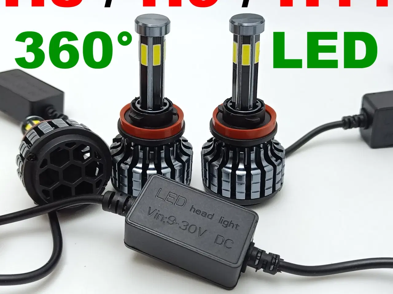 Billede 1 - NY! 360° LED Pærer H8 / H9 / H11 16000LM 6000K 