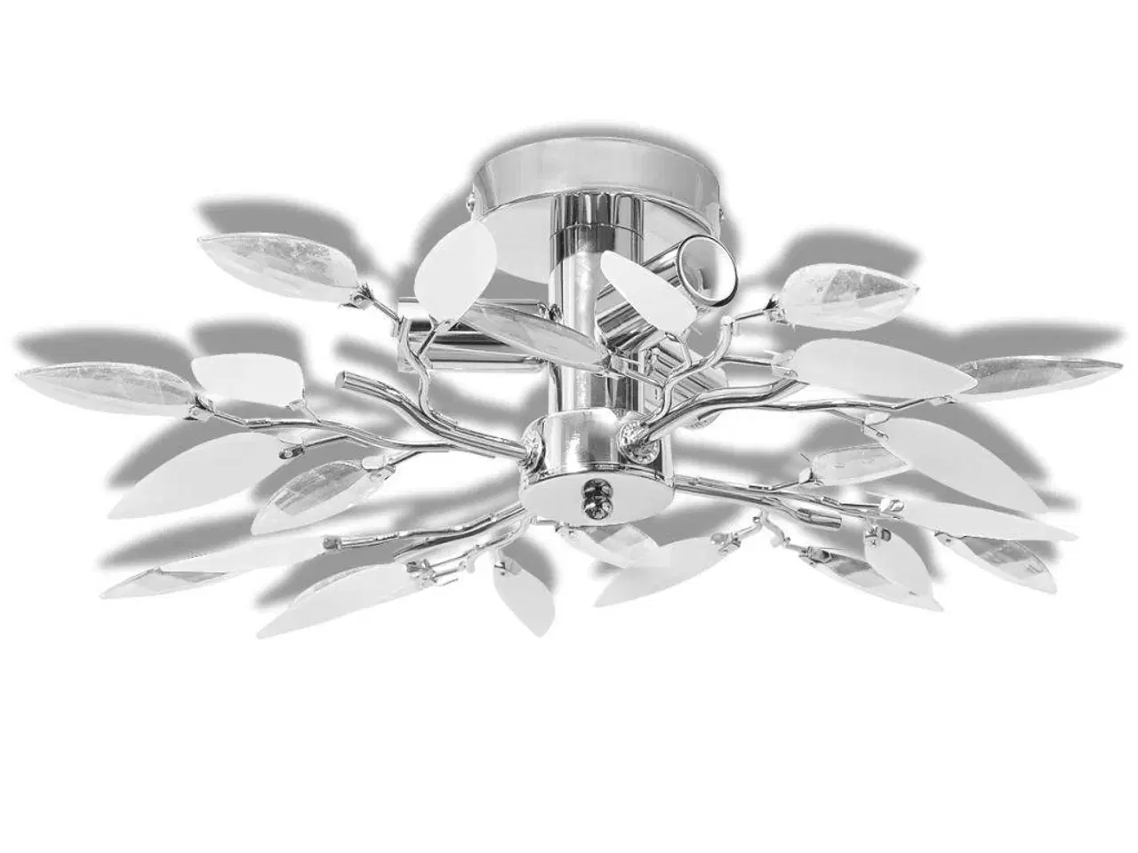 Billede 2 - Loftslampe akrylkrystal 3 E14-pærer hvid og transparent