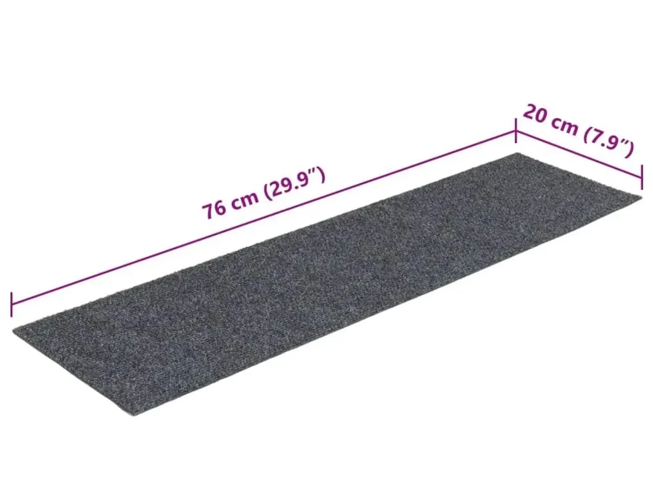Billede 8 - Selvklæbende trappemåtter 15 stk. 76x20 cm rektangulær lysegrå