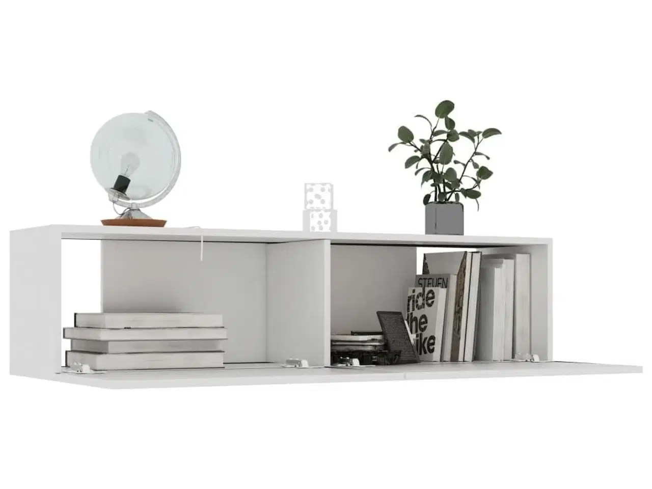 Billede 3 - Tv-skab 120x30x30 cm konstrueret træ hvid