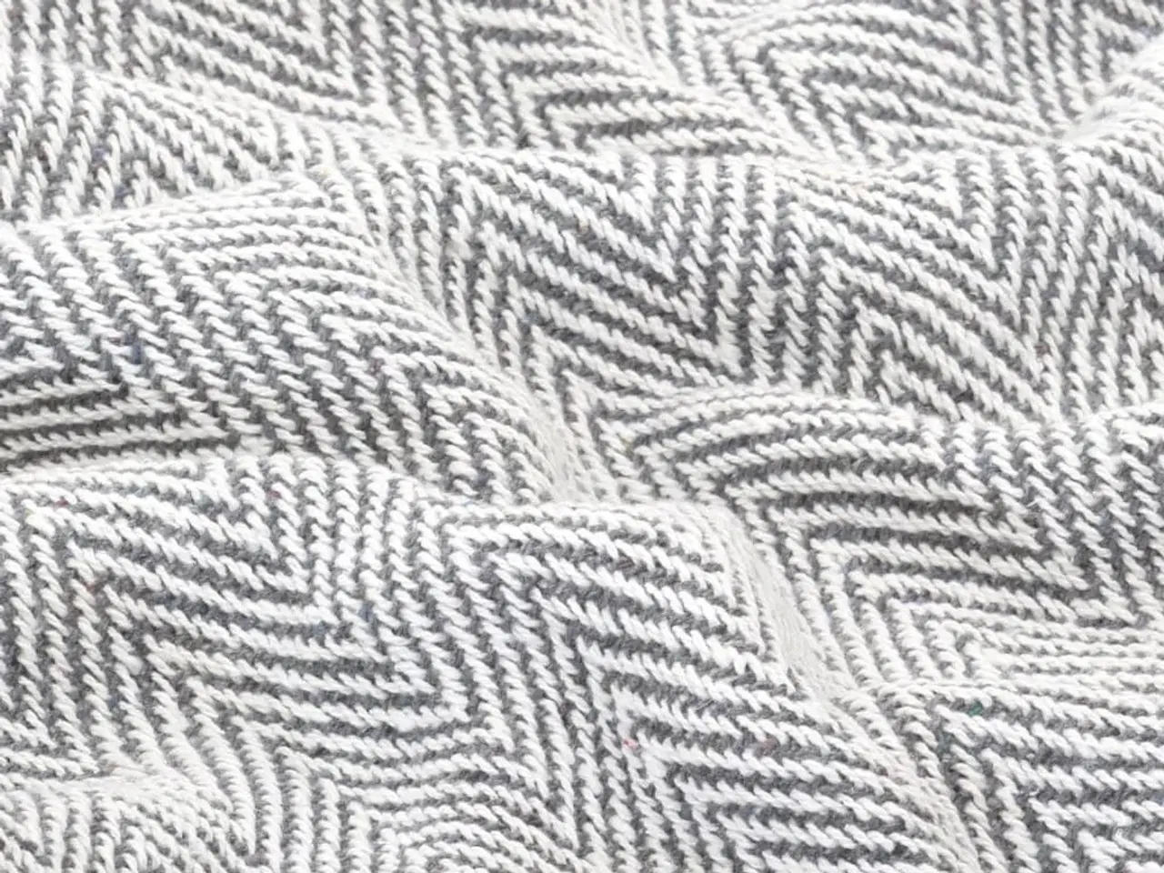 Billede 2 - Plaid 220x250 cm bomuld sildebensmønster grå