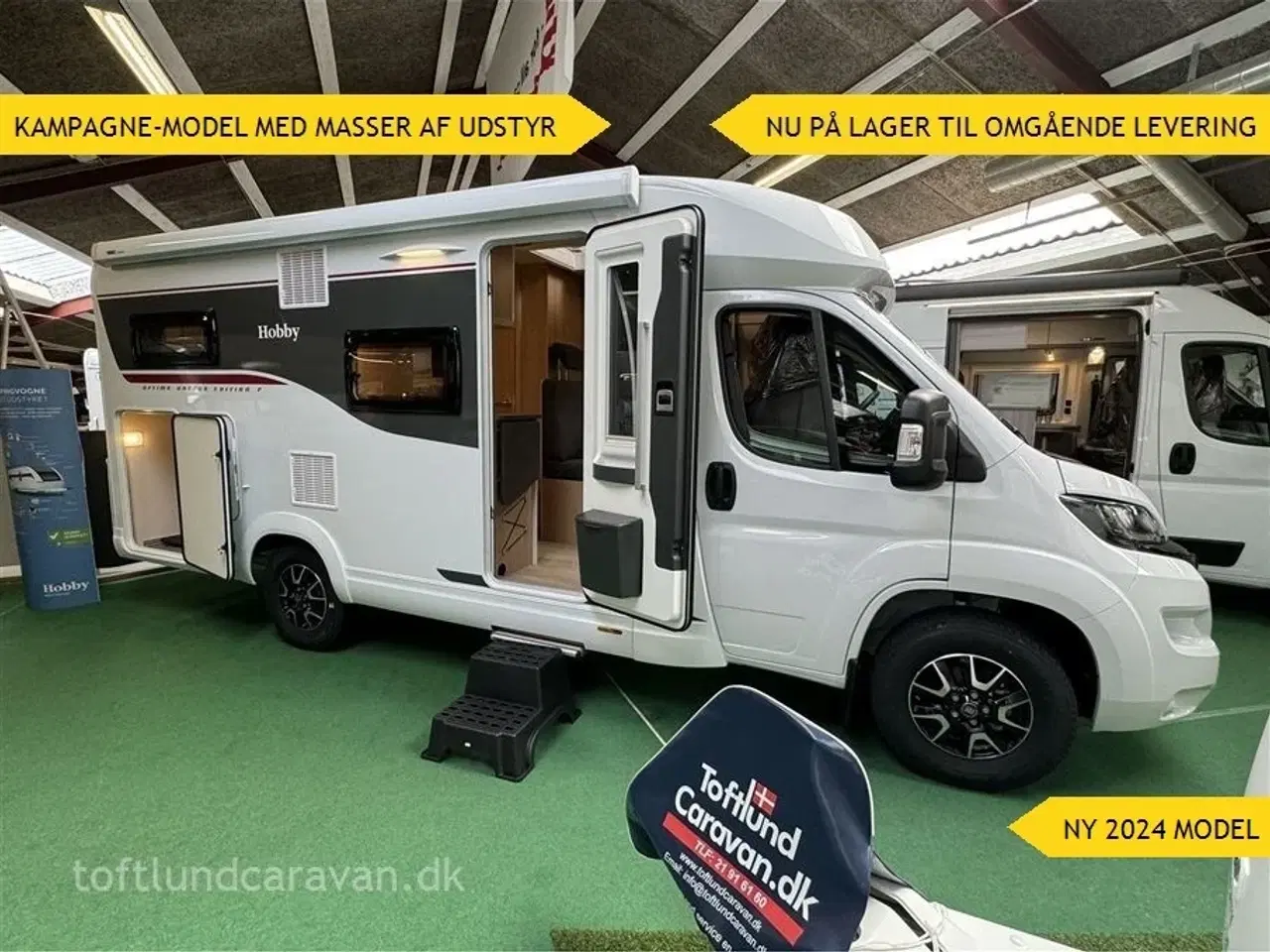 Billede 1 - 2024 - Hobby Ontour Edition V65 GE F   FULD UDSTYRET-KAMPAGNE autocamper er nu på lager, ENKELTSENGE + STOR GARAGE.