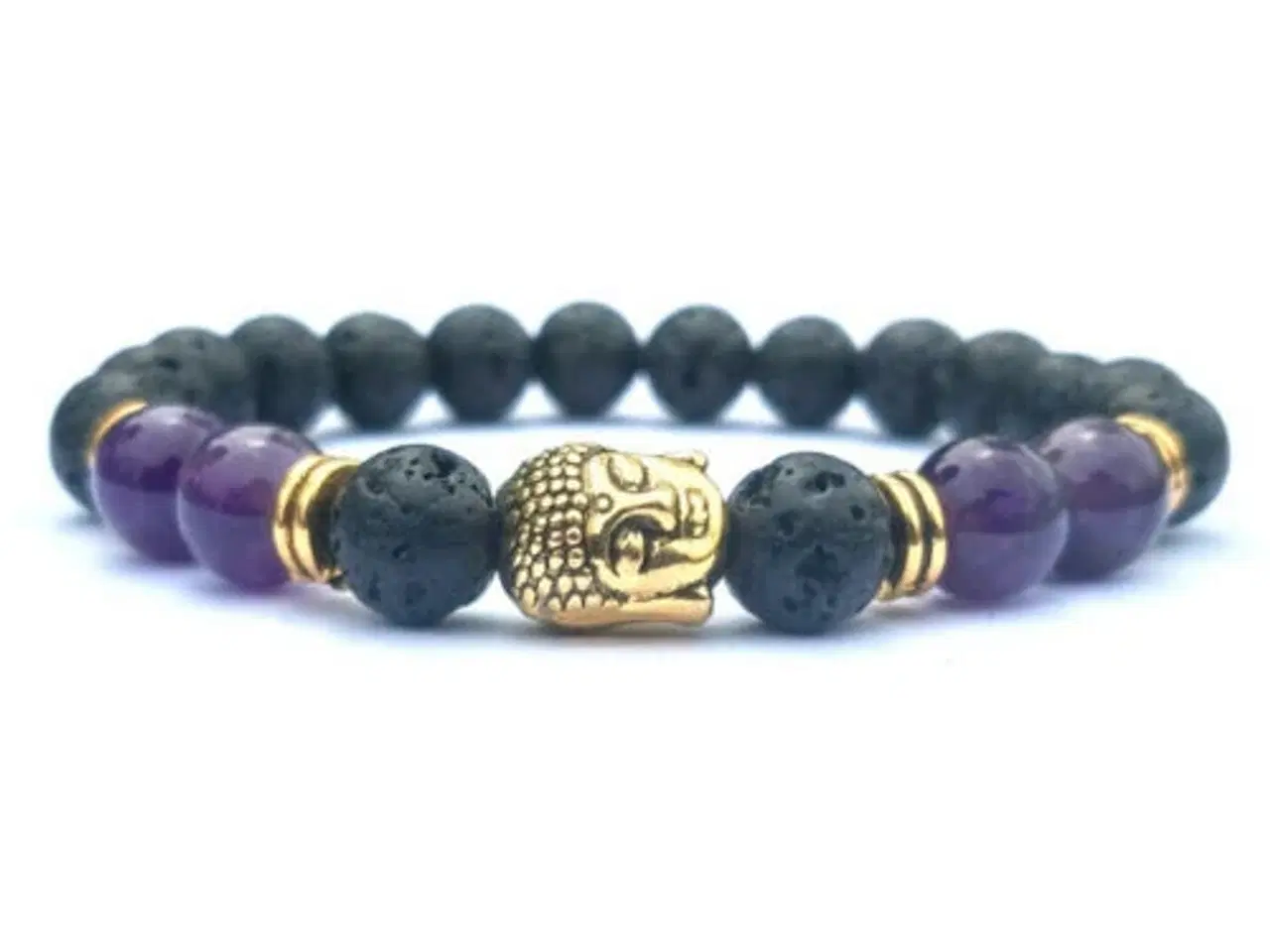 Billede 2 - Armbånd m.Buddah.m.Charm.Mat: amertyst/lavasten