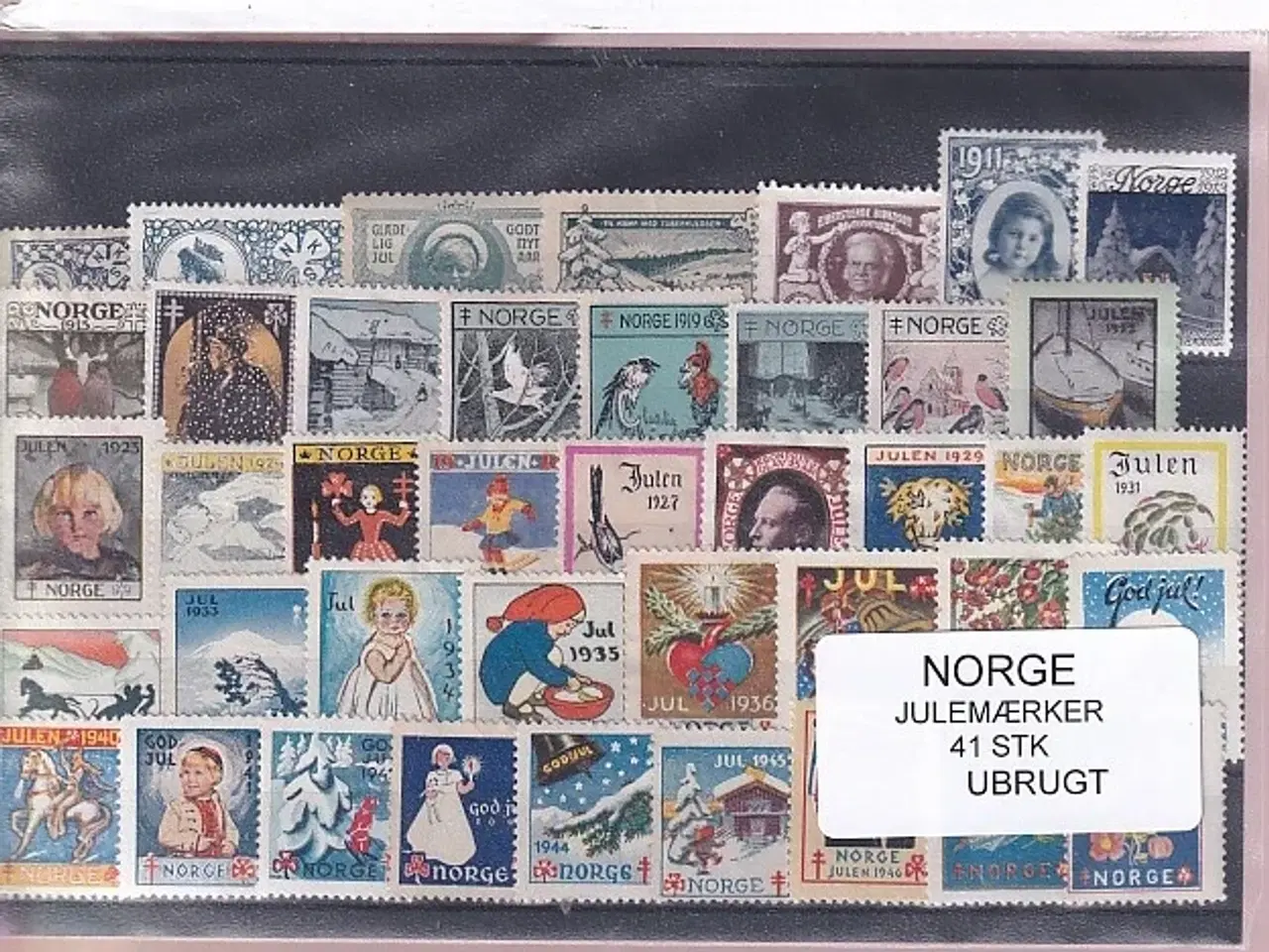 Billede 1 - Norge - Norske Kvinders Julemærker - 41 Stk. - Ubrugt