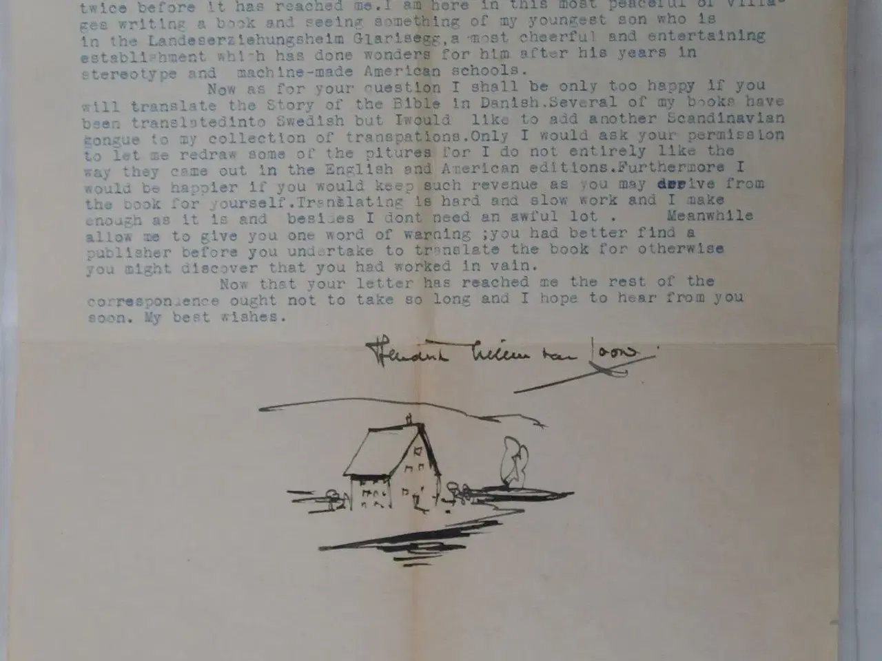 Billede 1 - Hendrik Willem Van Loon brev