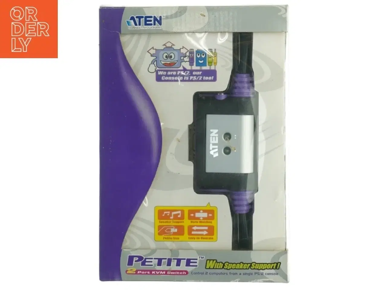Billede 1 - ATEN 2-Port KVM Switch fra Petite (str. 23,5 x 16 cm)
