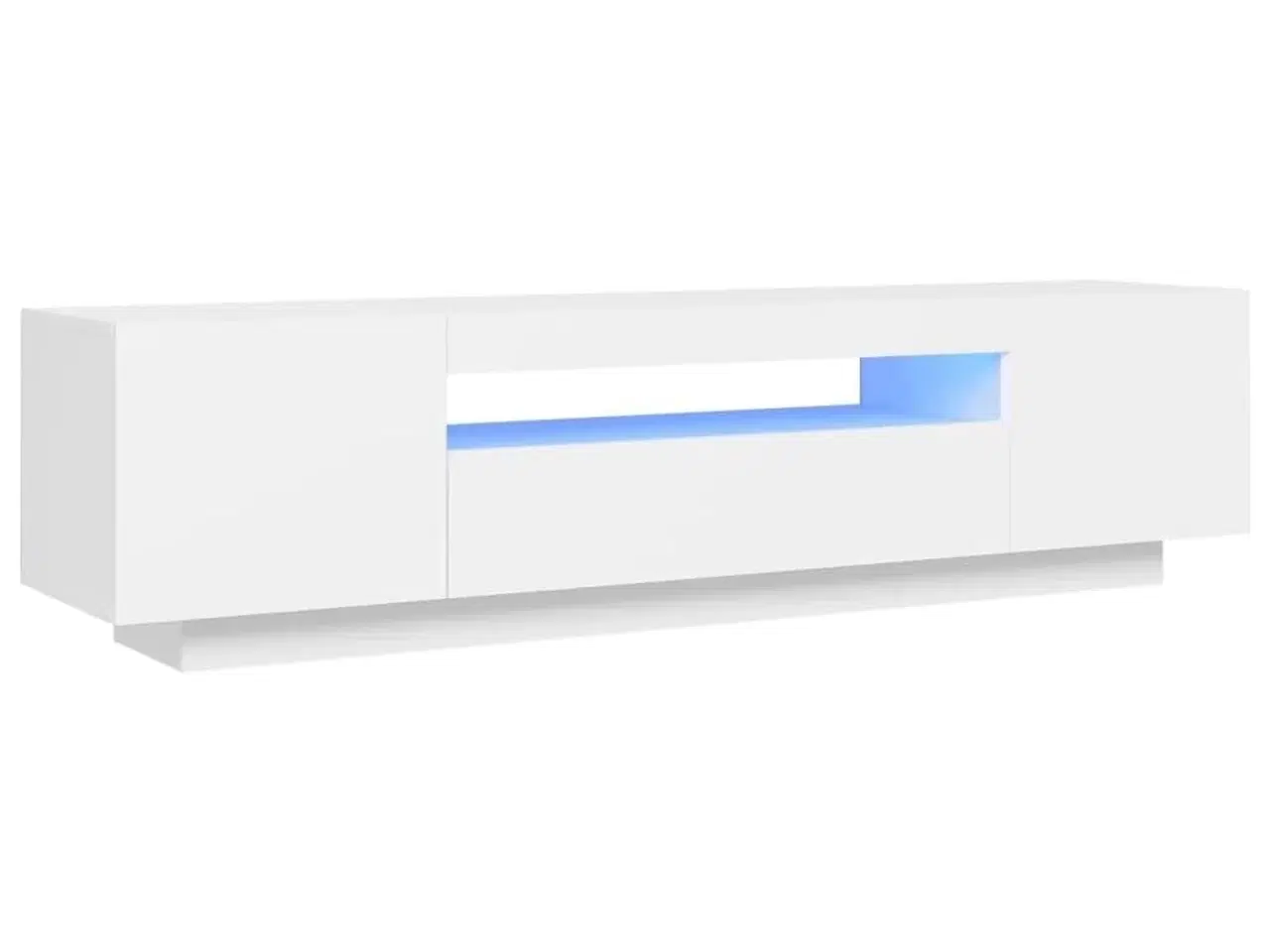 Billede 2 - Tv-skab med LED-lys 160x35x40 cm hvid
