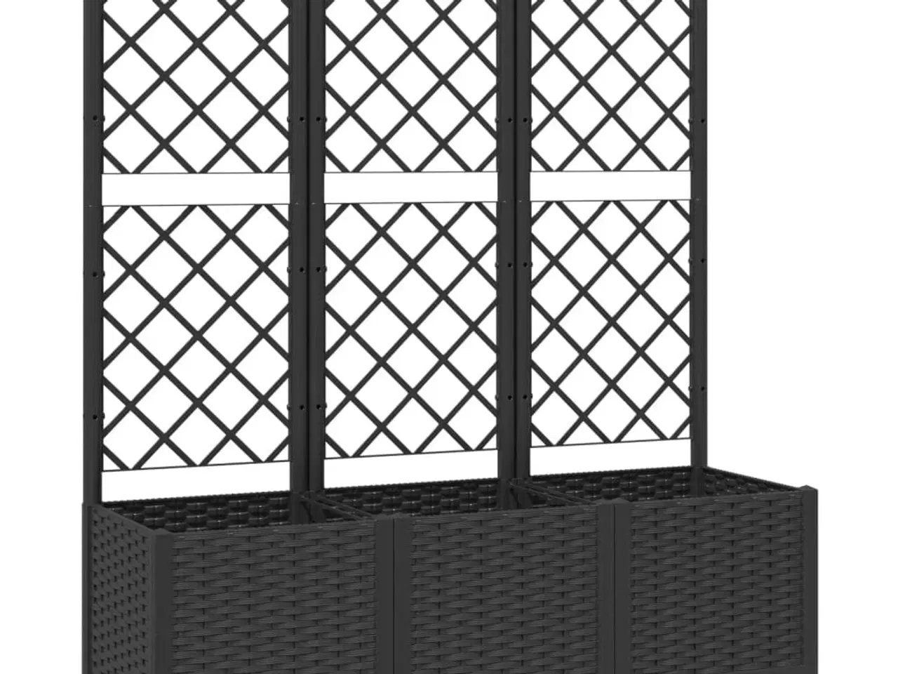 Billede 2 - Plantekasse med espalier 120x40x136 cm PP sort