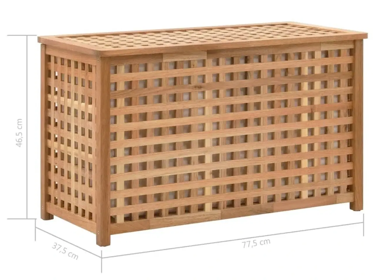 Billede 8 - Vasketøjskurv 77,5 x 37,5 x 46,5 cm massivt valnøddetræ