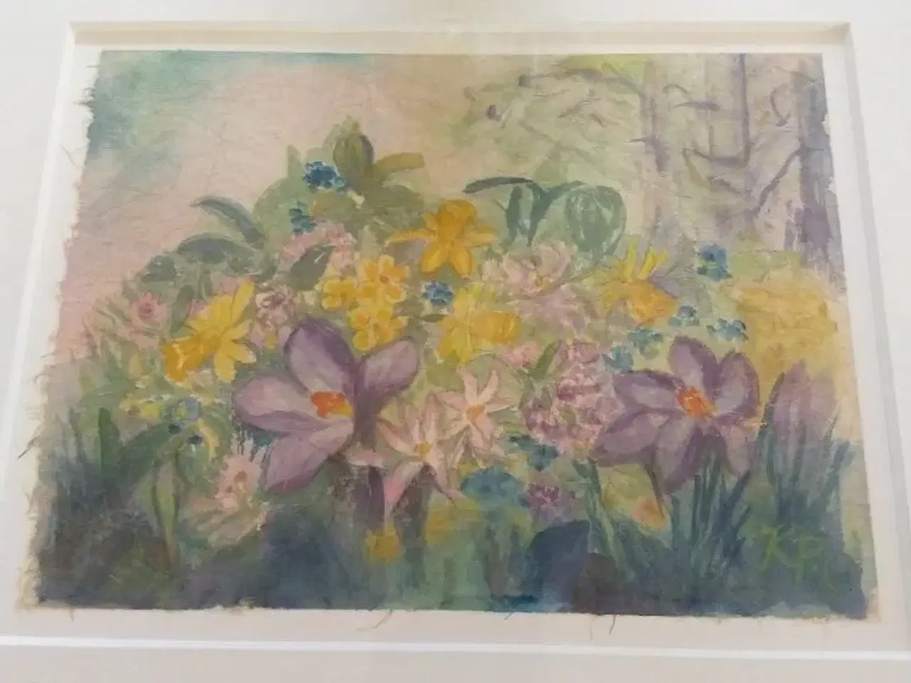 Billede 1 - Indrammet blomstertryk - KP
