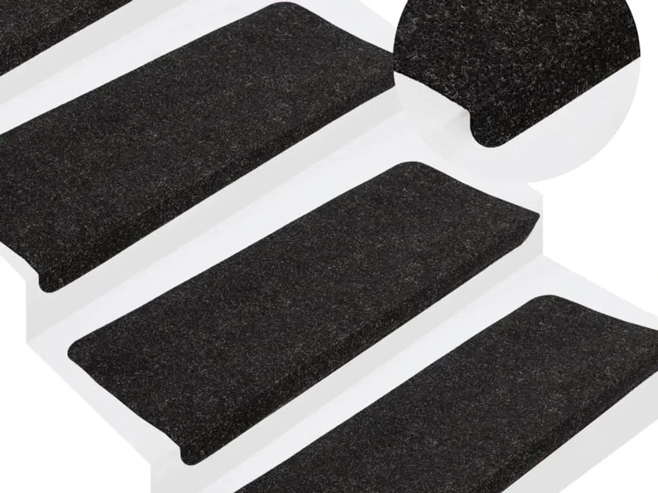 Billede 1 - Selvklæbende trappemåtter 15 stk. 65x24,5x3,5 cm antracitgrå