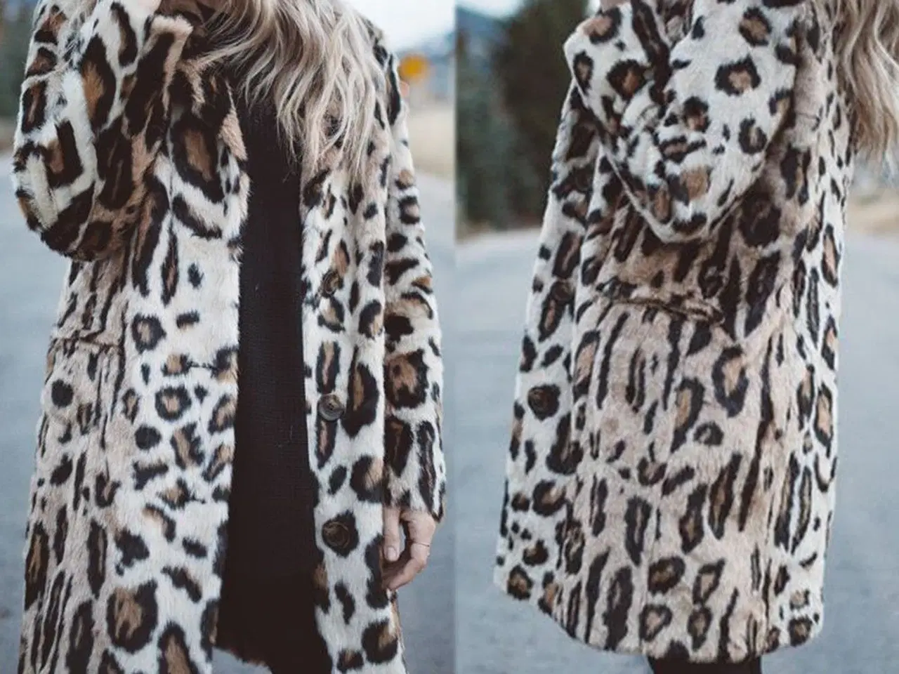 Billede 1 - frakke(cardigan) i Leopard print...  i  large.