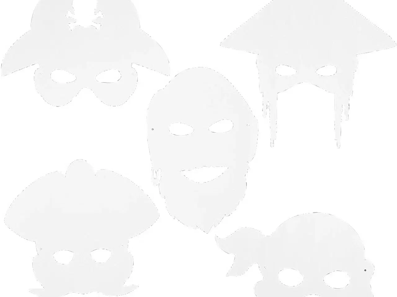 Billede 1 - 16 Piratmasker i 5 Designs til Fest og Leg