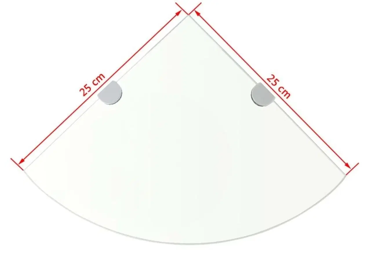 Billede 6 - Hjørnehylde med krombeslag klart glas 25x25 cm