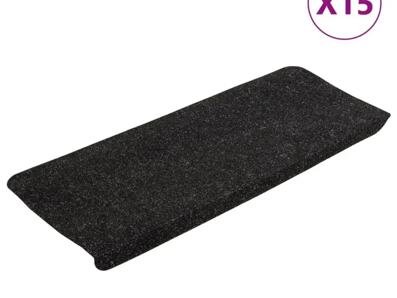 Billede 2 - Selvklæbende trappemåtter 15 stk. 65x24,5x3,5 cm antracitgrå