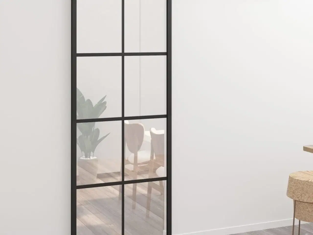 Billede 1 - Skydedør 76x205 cm aluminium og sikkerhedsglas sort
