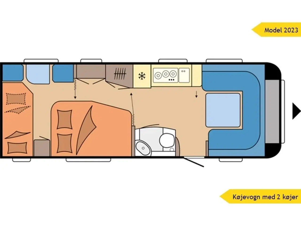 Billede 13 - 2023 - Hobby Prestige 650 KFU   Hobby 650 KFU model med Fransk seng og Køjer fra Hinshøj Caravan A/S