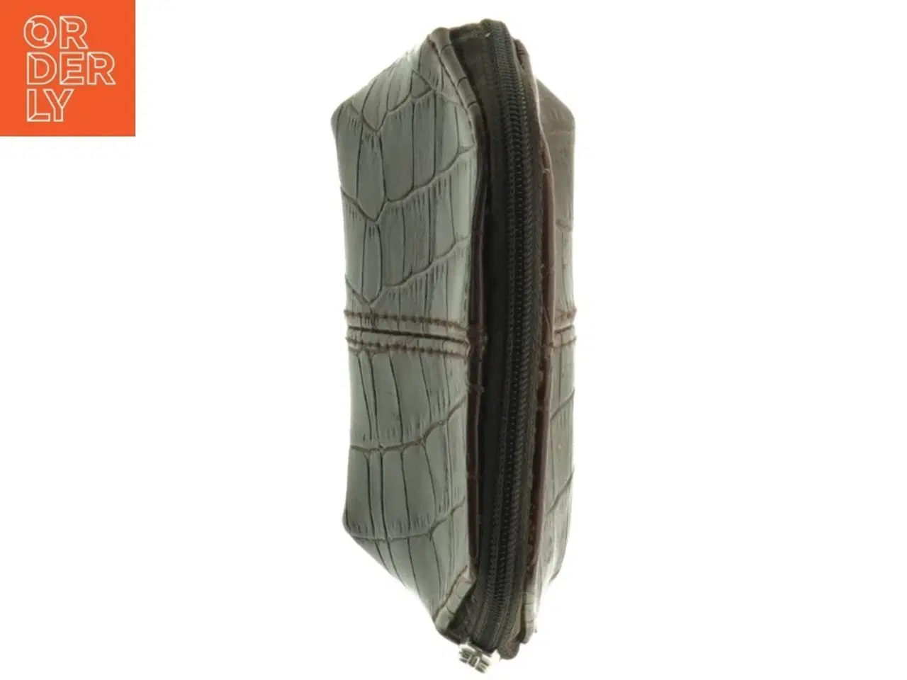 Billede 1 - Sort krokodillemønstret pung (str. 11 x 7 cm)