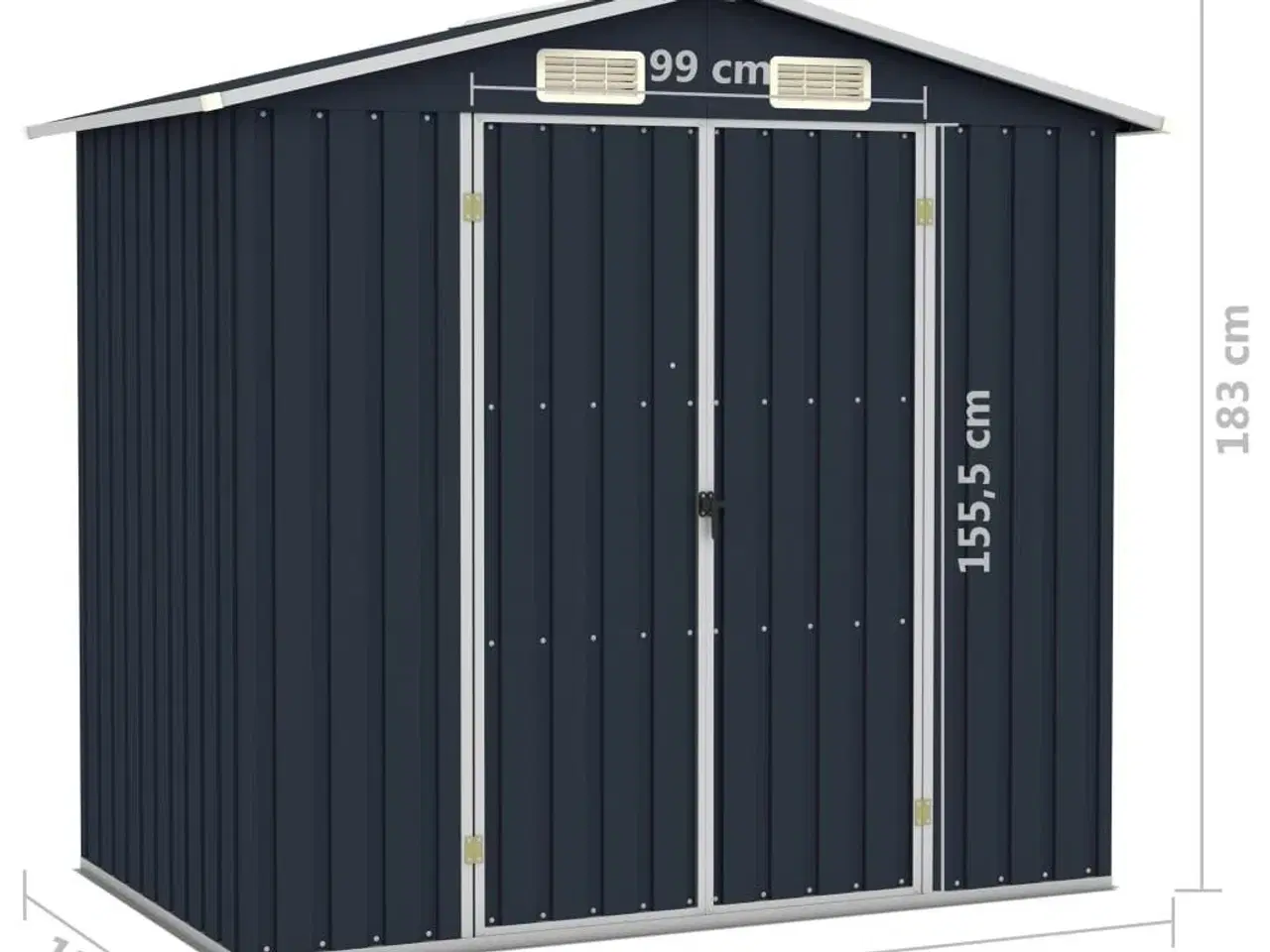 Billede 7 - Haveskur 205x129x183 cm galvaniseret stål antracitgrå