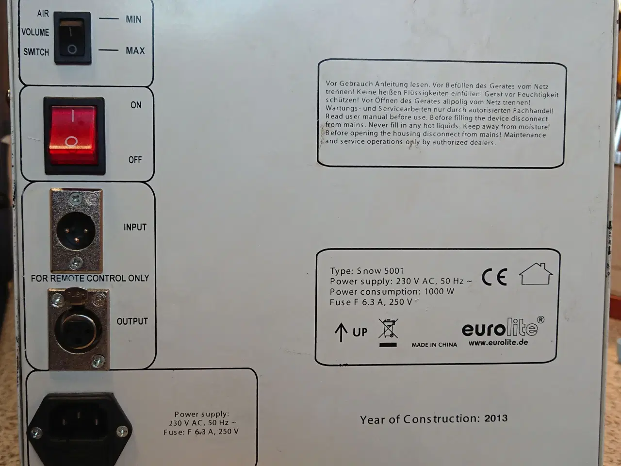 Billede 9 - Udlejes - SNEMASKINE, EuroLite SNOW 5001 - 1000W.