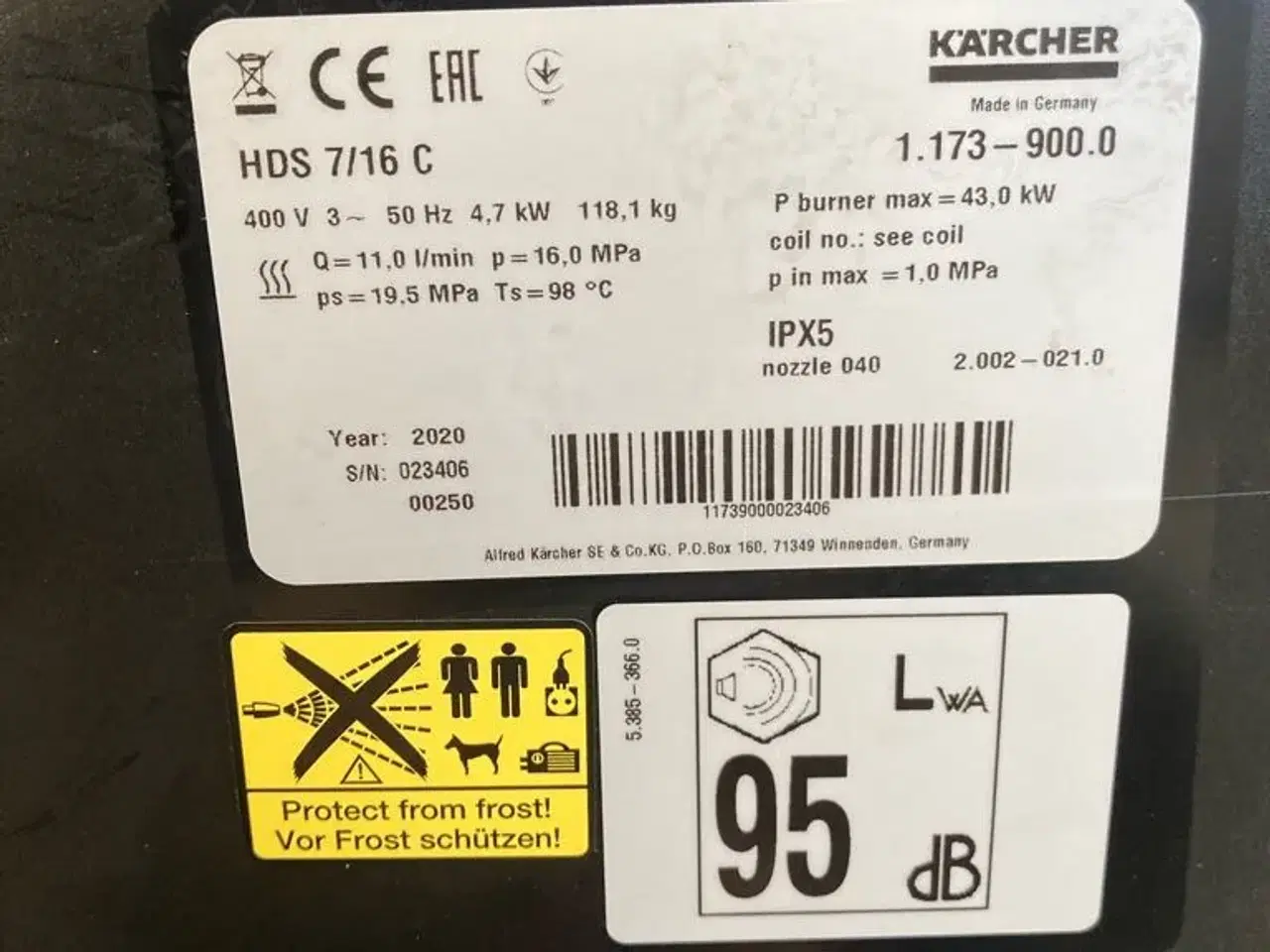 Billede 6 - Kärcher HDS 7/16 C Hedvandsrenser