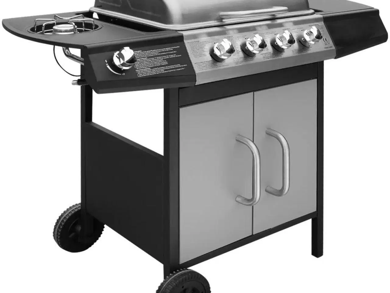 Billede 5 - Gasgrill 4+1 kogezoner sort og sølvfarvet