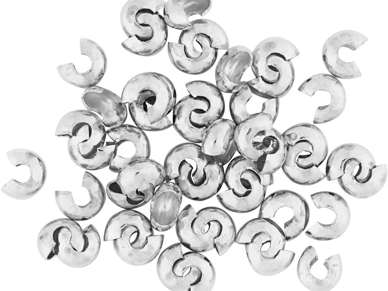 Billede 1 - Forsølvede knudeskjulere til elastik, 500 stk. 5 mm