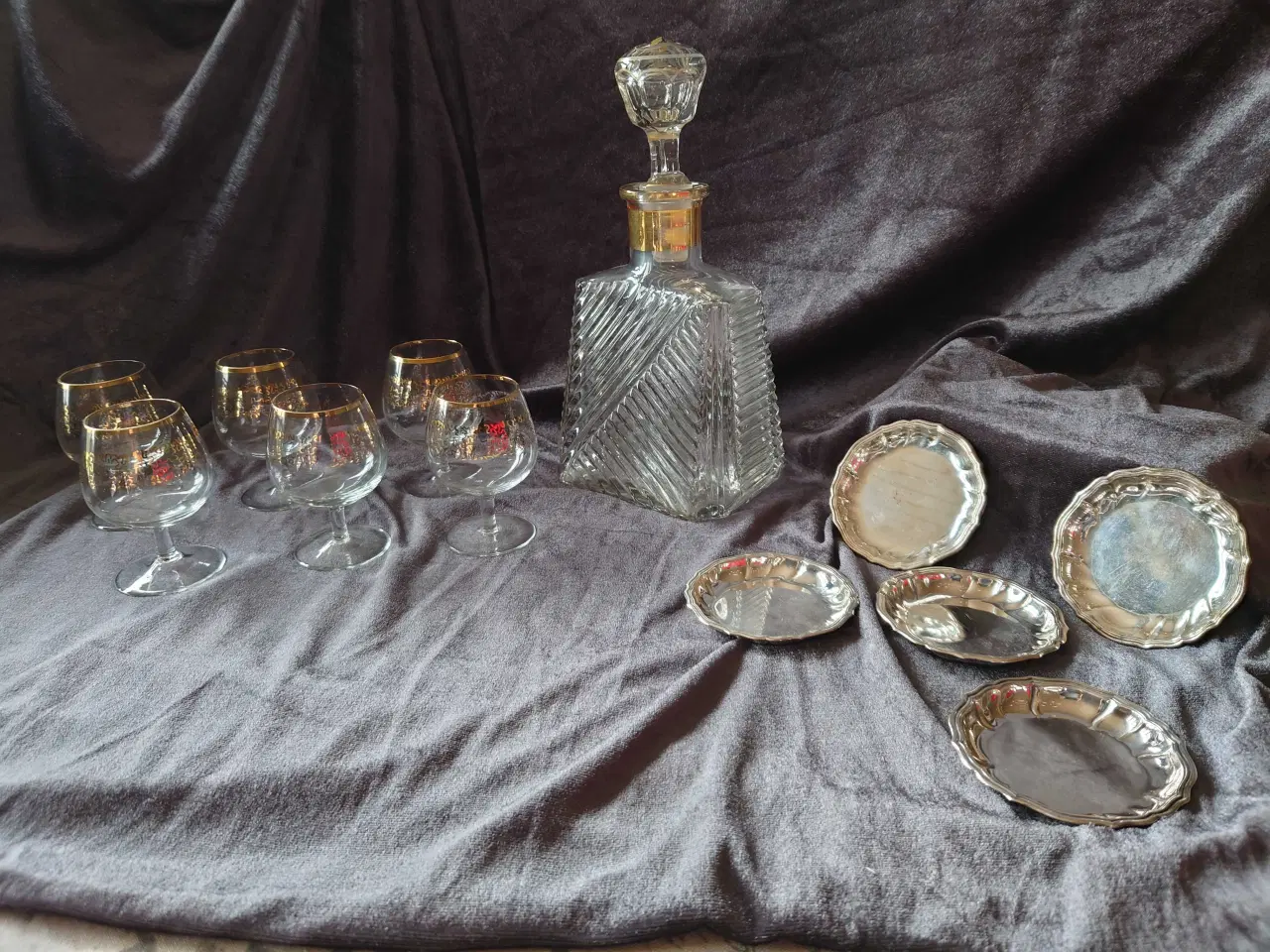 Billede 1 - 6 stk cognacglas med karafel