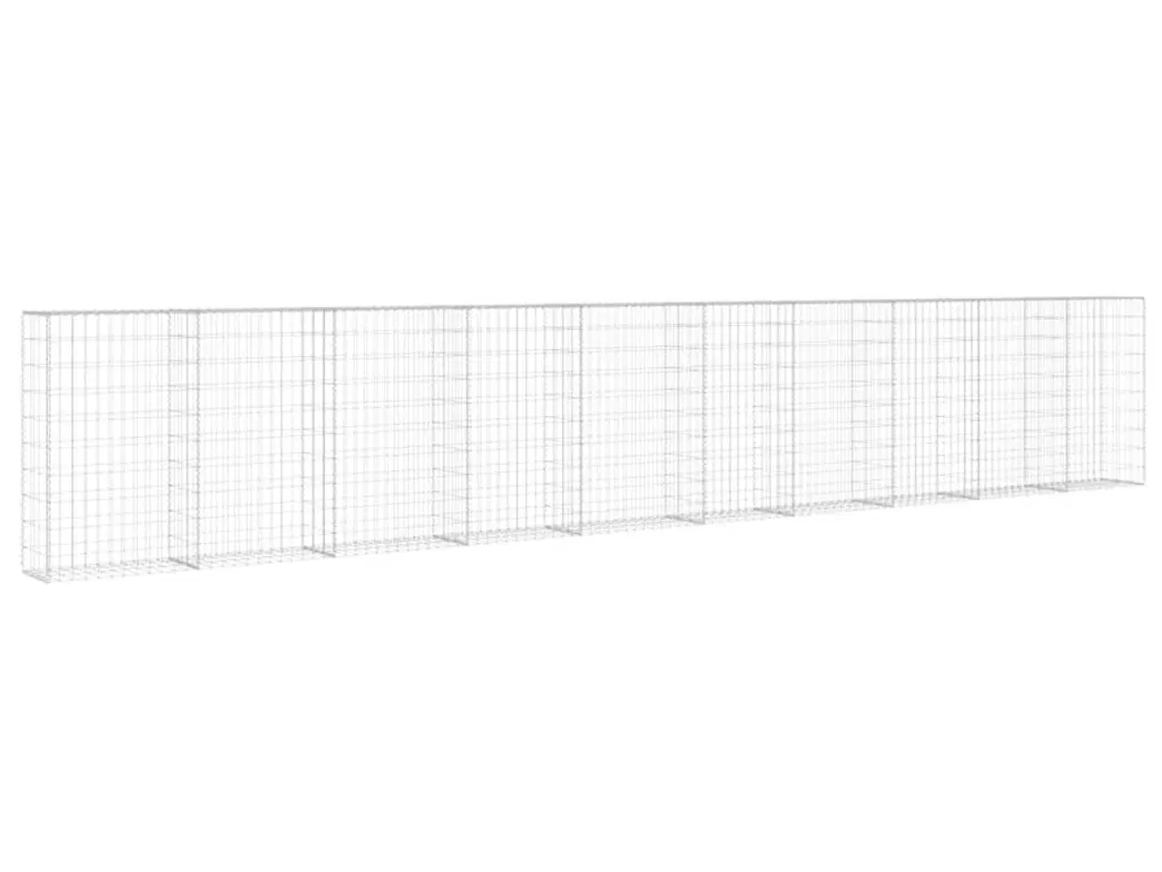 Billede 3 - Gabionvæg med dæksler galvaniseret stål 600 x 30 x 100 cm