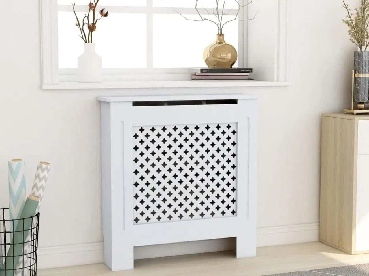 Billede 1 - Radiatorskjuler 78 cm MDF hvid