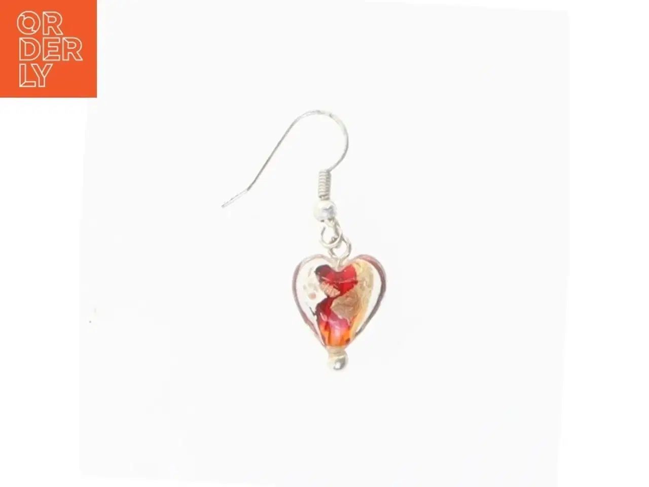 Billede 1 - Hjerteformet ørering (str. 3,5 cm)