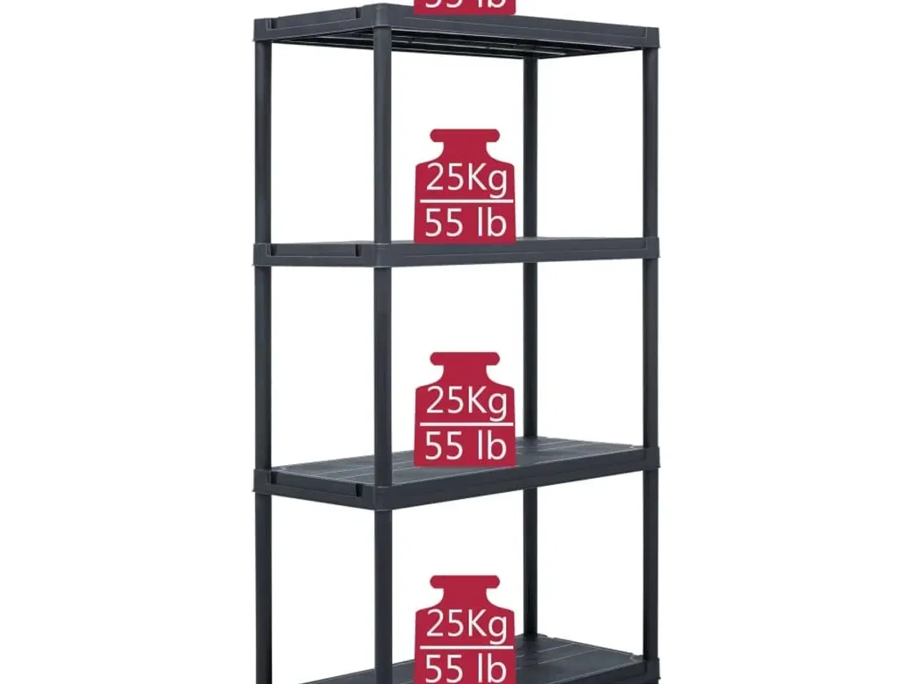 Billede 7 - Opbevaringsreol sort 100 kg 60 x 30 x 138 cm plastik