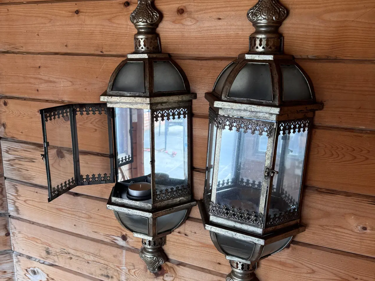 Billede 1 - To fine lamper til store stearinlys