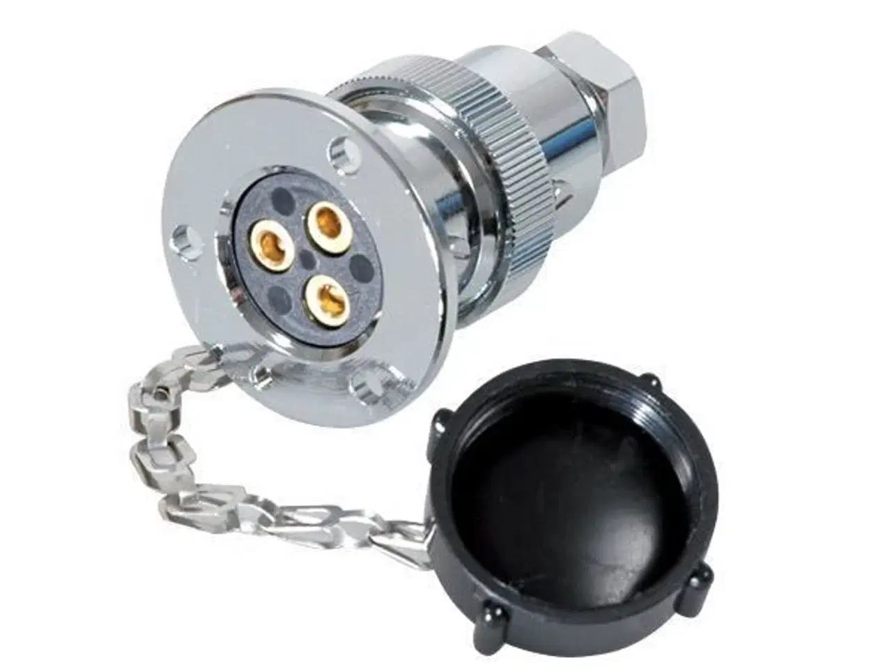 Billede 1 - 2 stk Dækstik 3 poler 5Amp, Forkromet messing, 12V