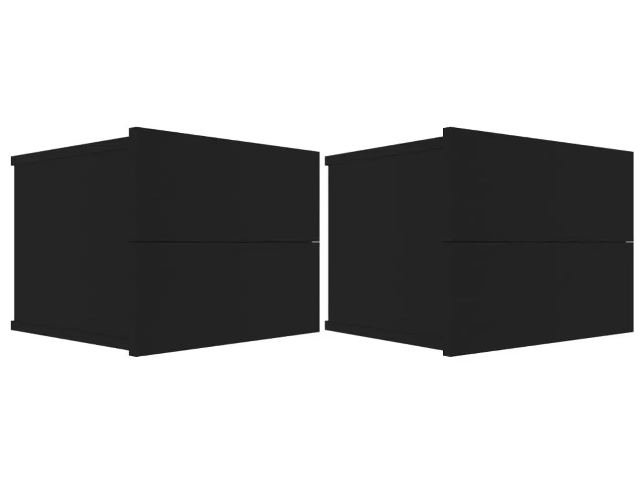 Billede 2 - Sengeborde 2 stk. 40x30x30 cm konstrueret træ Sort
