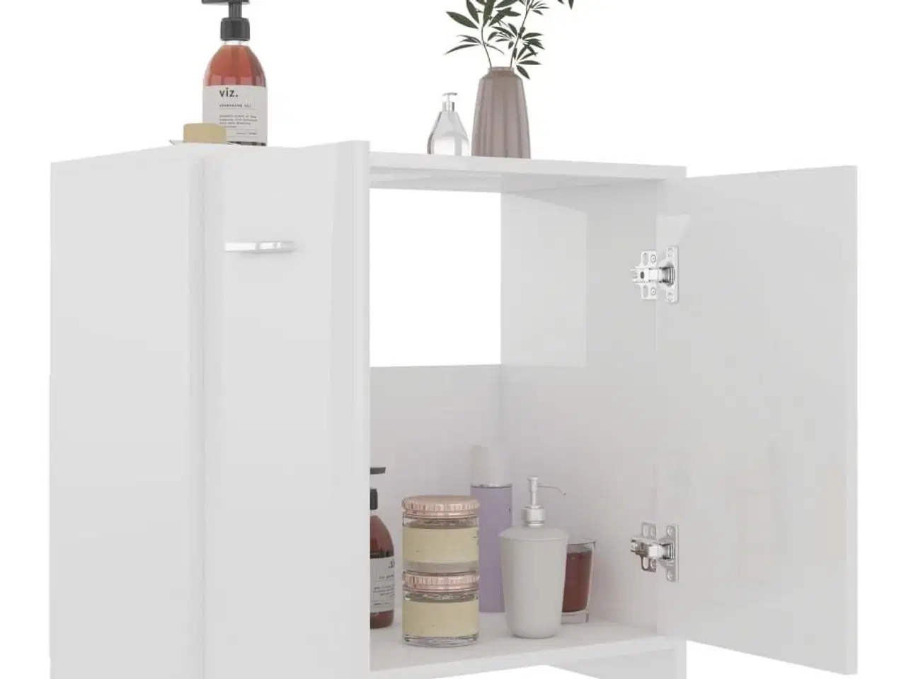Billede 4 - Badeværelsesskab 60x33x61 cm konstrueret træ hvid højglans