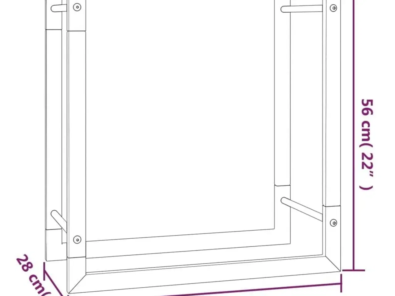 Billede 6 - Brændestativ 50x28x56 cm stål matsort