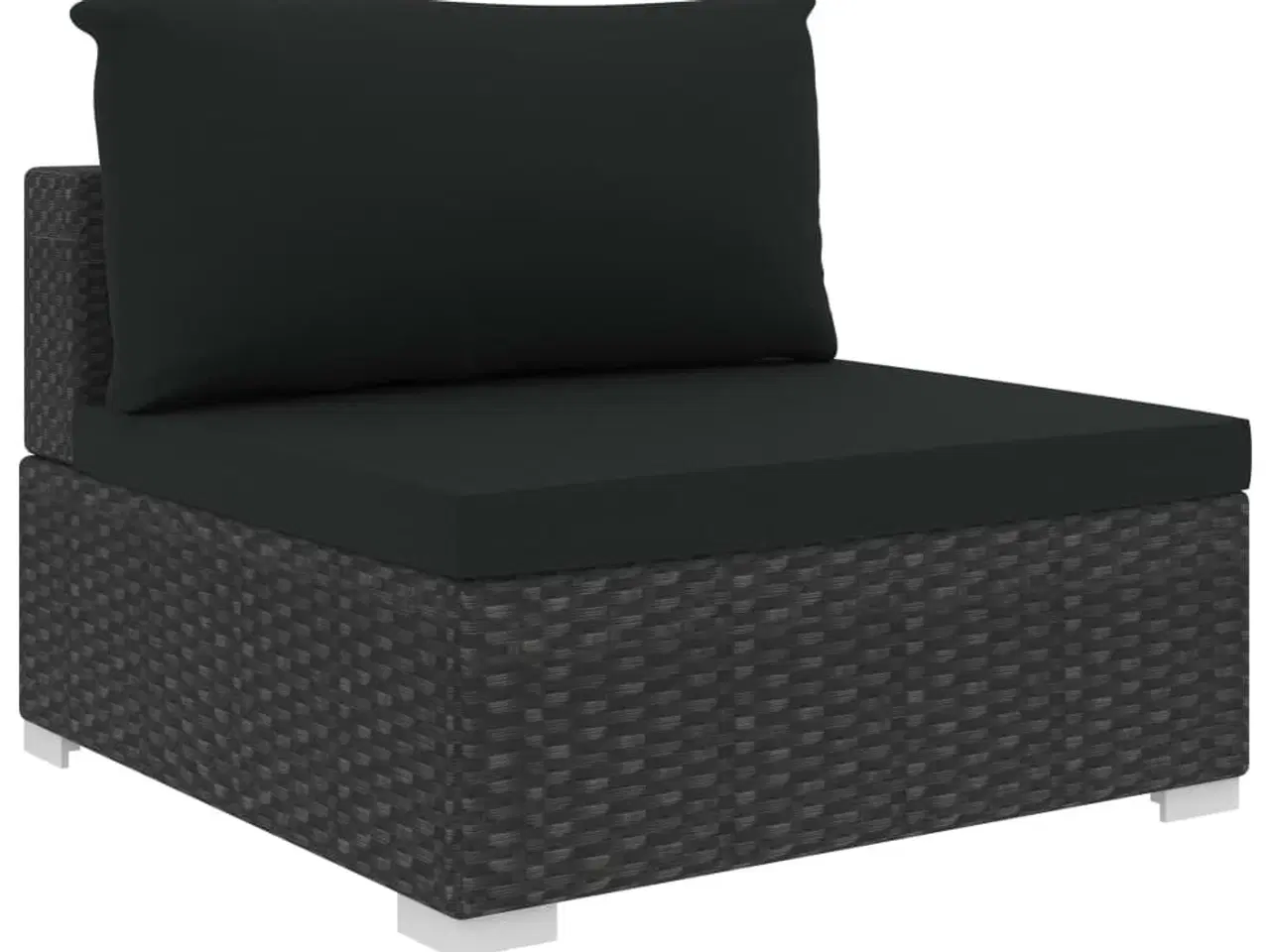 Billede 5 - Haveloungesæt 5 dele med hynder polyrattan sort