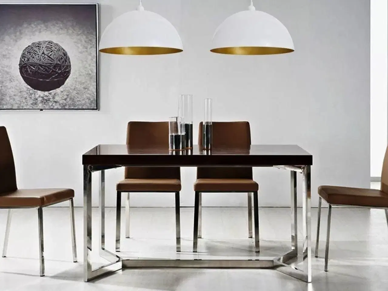 Billede 3 - Loftslampe halvkugle 2 stk. højdejusterbar hvid