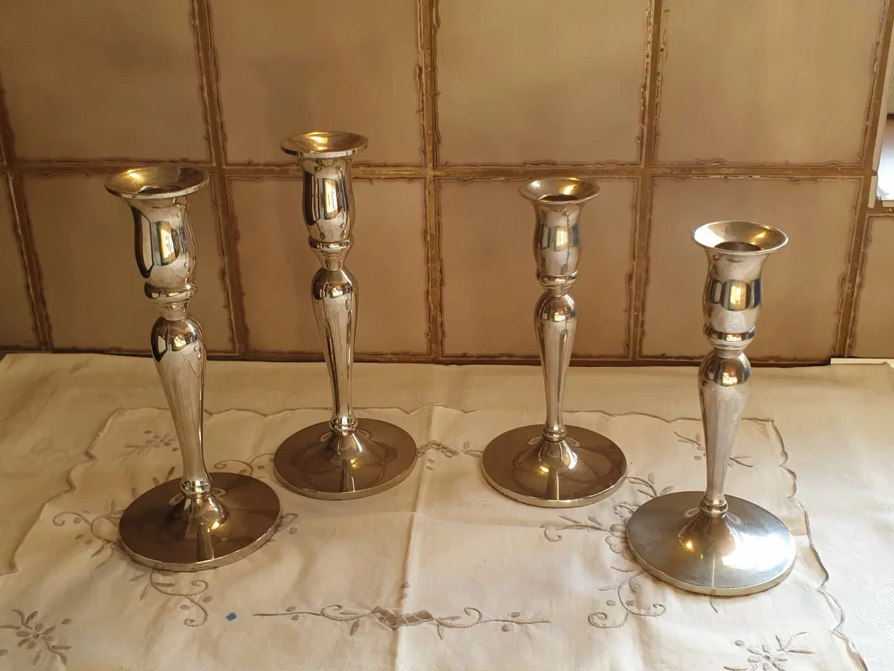 Billede 1 - Stager forkromet messing 2stk30kr