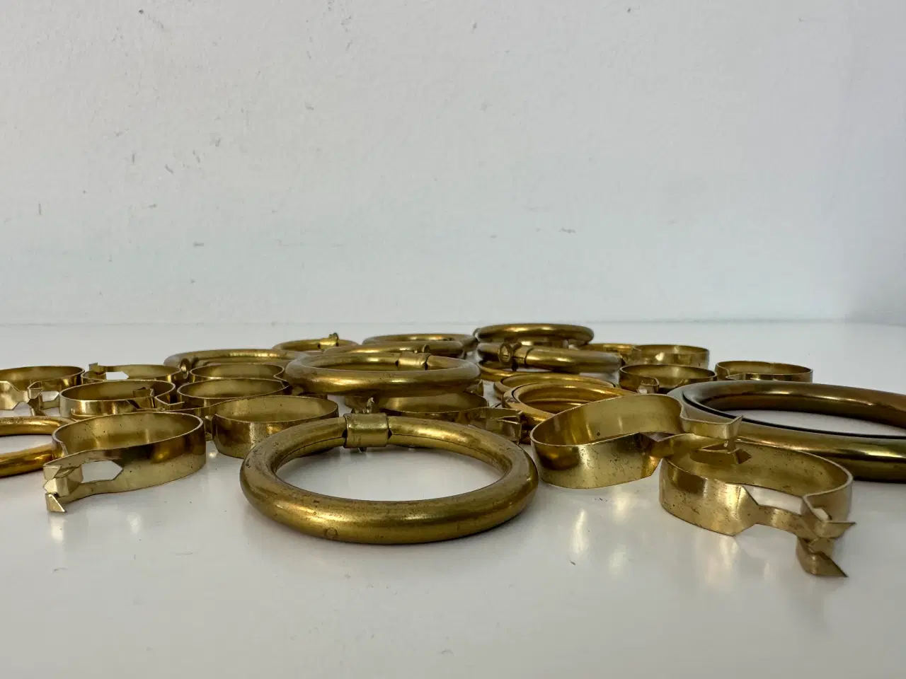 Billede 7 - Lot vintage/retro gardinringe / ophæng i messing.