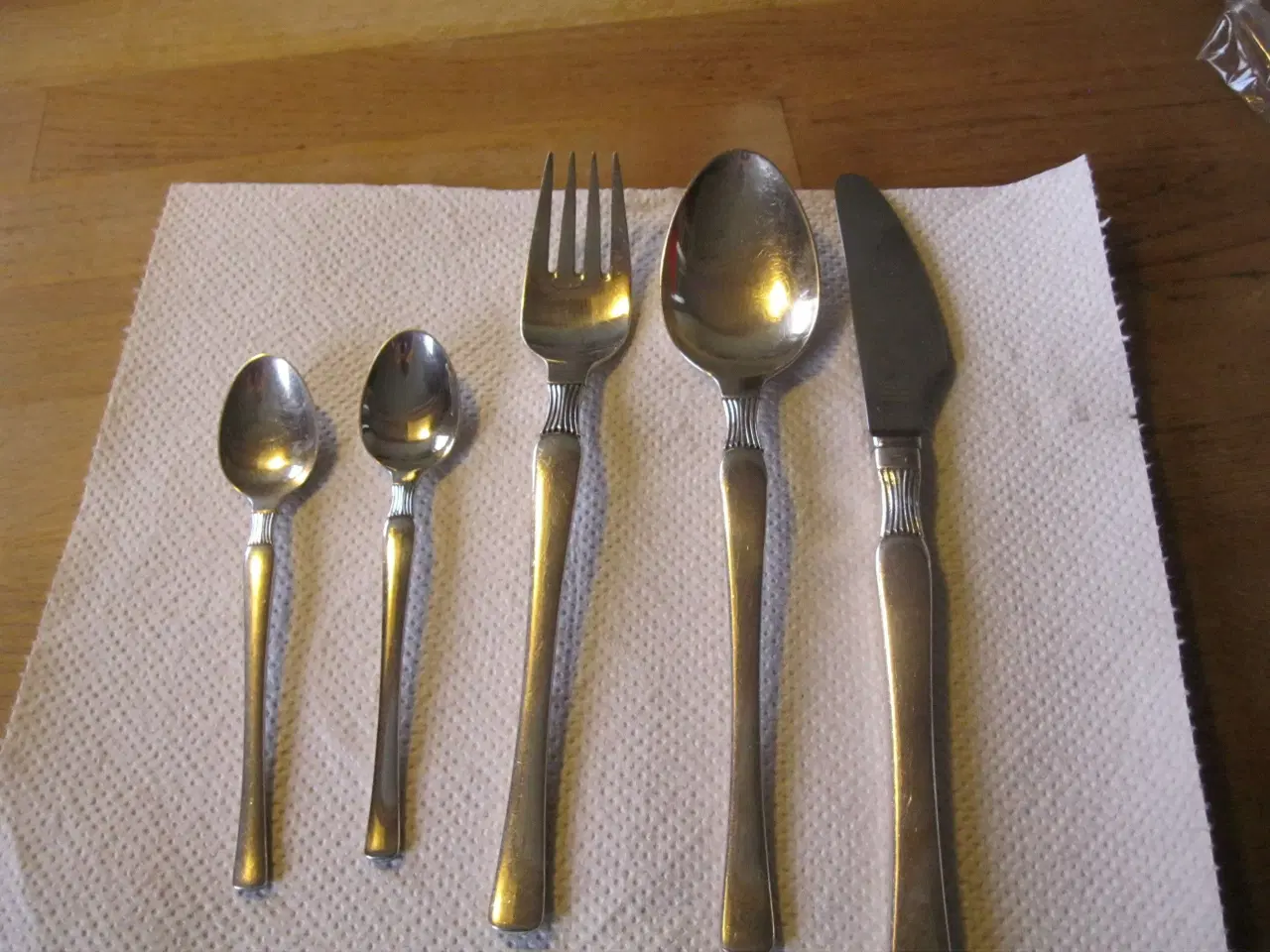 Billede 1 - Anja sølvplet bestik kniv, gaffel, ske+2 teskeer