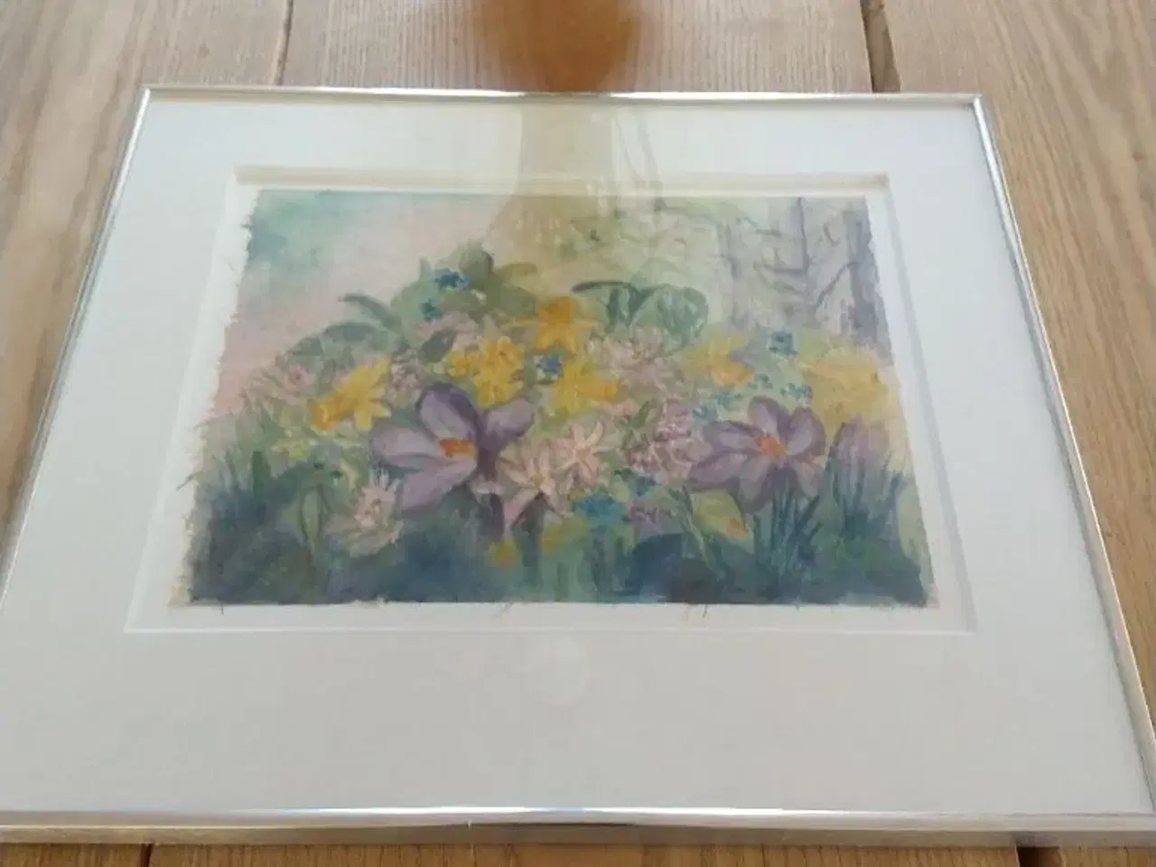 Billede 3 - Indrammet blomstertryk - KP